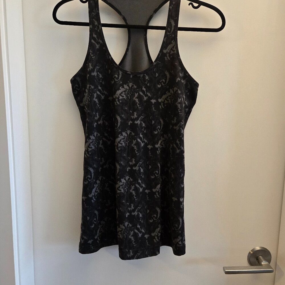 Lululemon Black Jacquard Racerback Tank Top